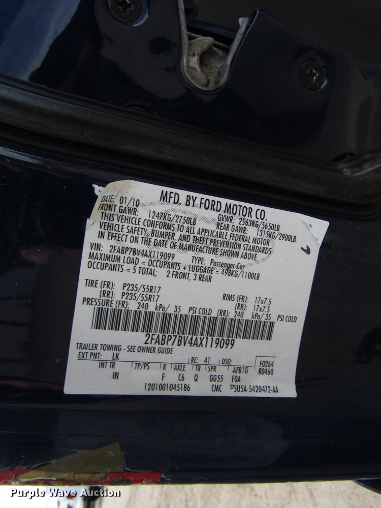 image for item EU9546 2010 Ford Crown Victoria Police Interceptor