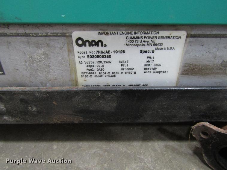 image for item EU9549 Onan generator