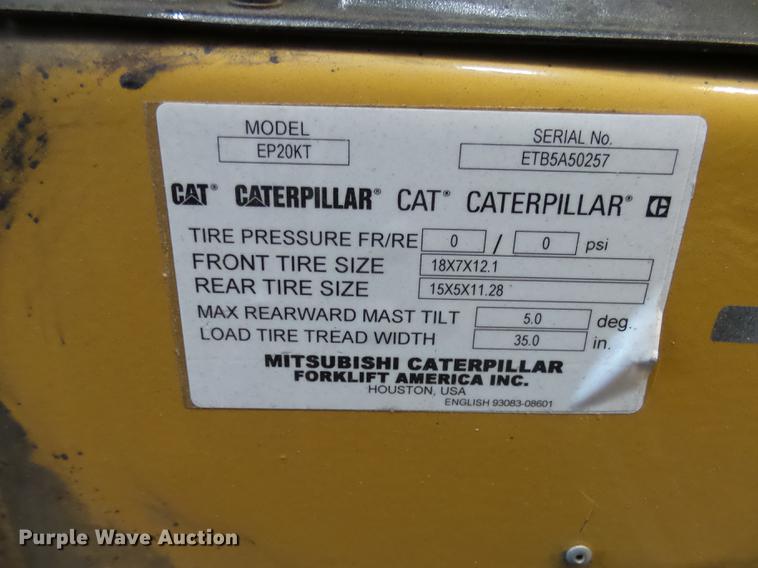 image for item DX9168 Caterpillar EP20KT forklift