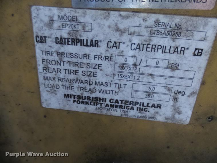 image for item DX9169 Caterpillar EP20KT forklift