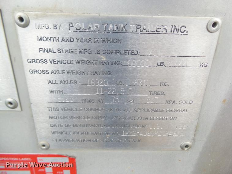 image for item EM9062 2002 Polar tank trailer