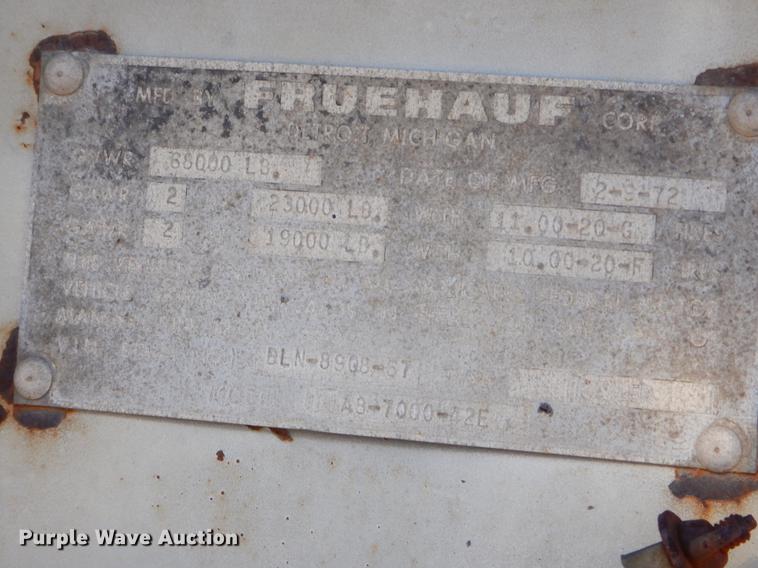 image for item ER9370 1972 Fruehauf dry van trailer