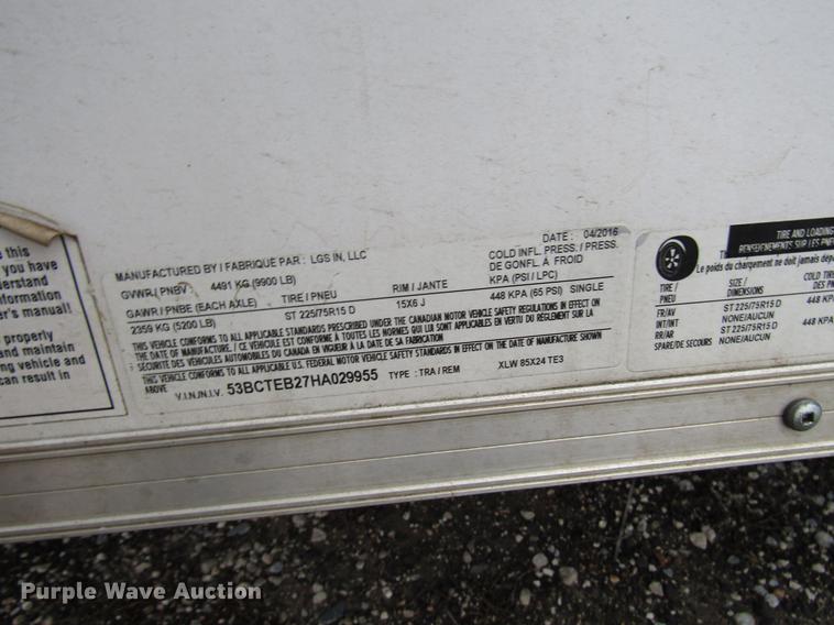 image for item DD0732 2017 Cargo Express enclosed cargo trailer