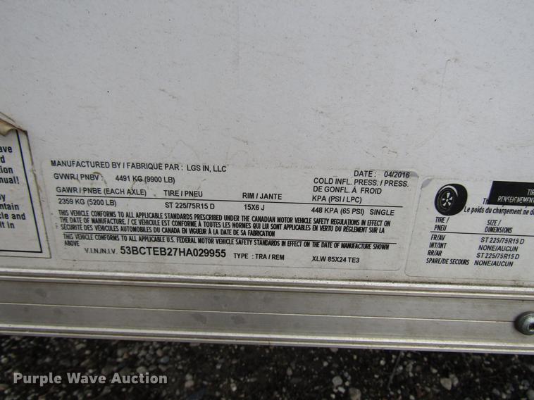 image for item DD0732 2017 Cargo Express enclosed cargo trailer