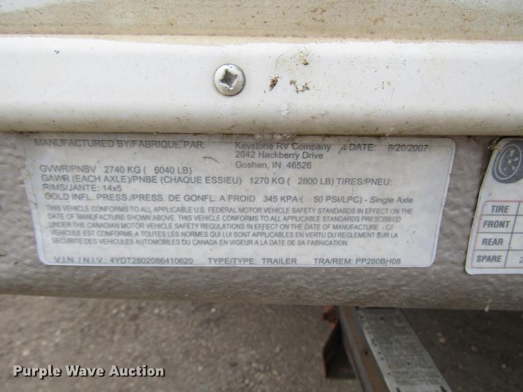 image for item DD0734 2008 Keystone Passport Ultra Lite 280BH camper