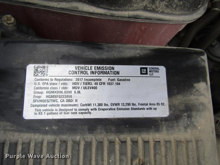 image for item DD0739 2017 Chevrolet Silverado 3500 Crew Cab flatbed pickup truck