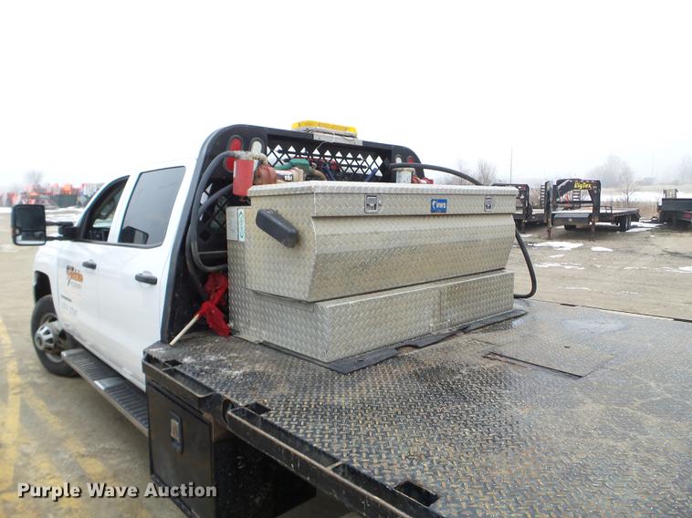 image for item DD0741 2015 Chevrolet Silverado 3500HD Crew Cab flatbed pickup truck
