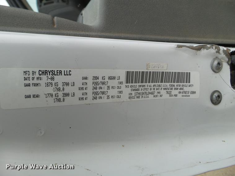 image for item DD0742 2008 Dodge Ram 1500 pickup truck