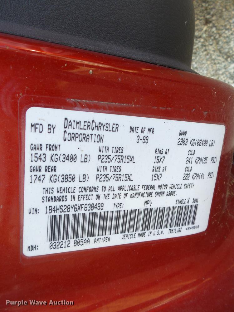 image for item DD2379 1999 Dodge Durango SUV