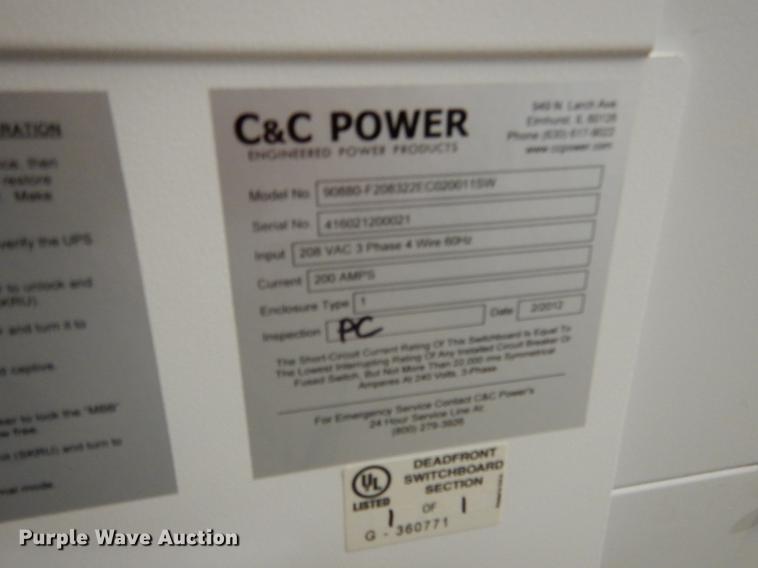 image for item DY9771 C&C Power UPS maintenance bypass