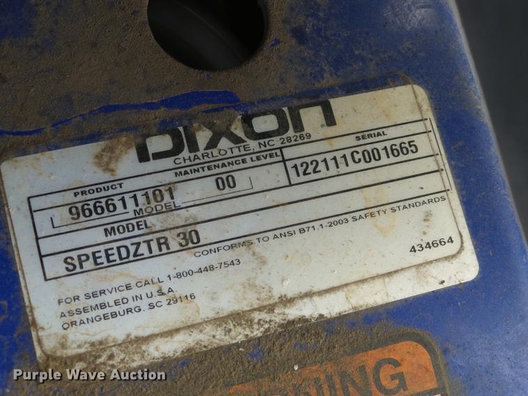 image for item EQ9040 Dixon Speed ZTR30 ZTR lawn mower