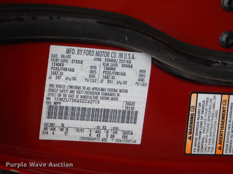 image for item ER9386 2002 Ford Explorer XLT SUV