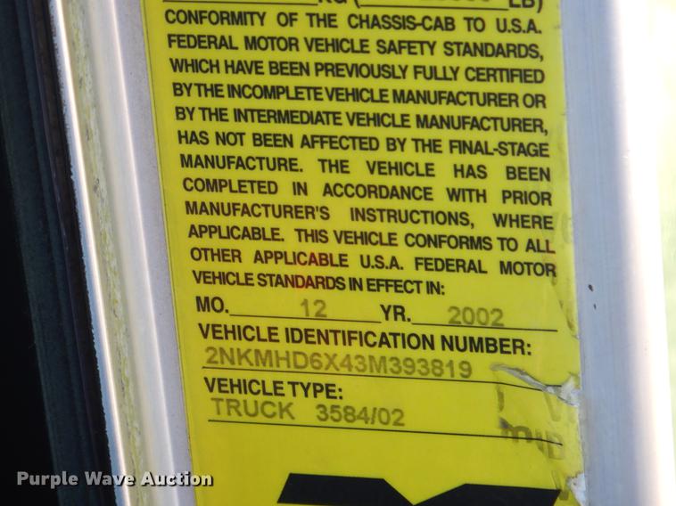 image for item ER9397 2003 Kenworth T300 truck cab and chassis