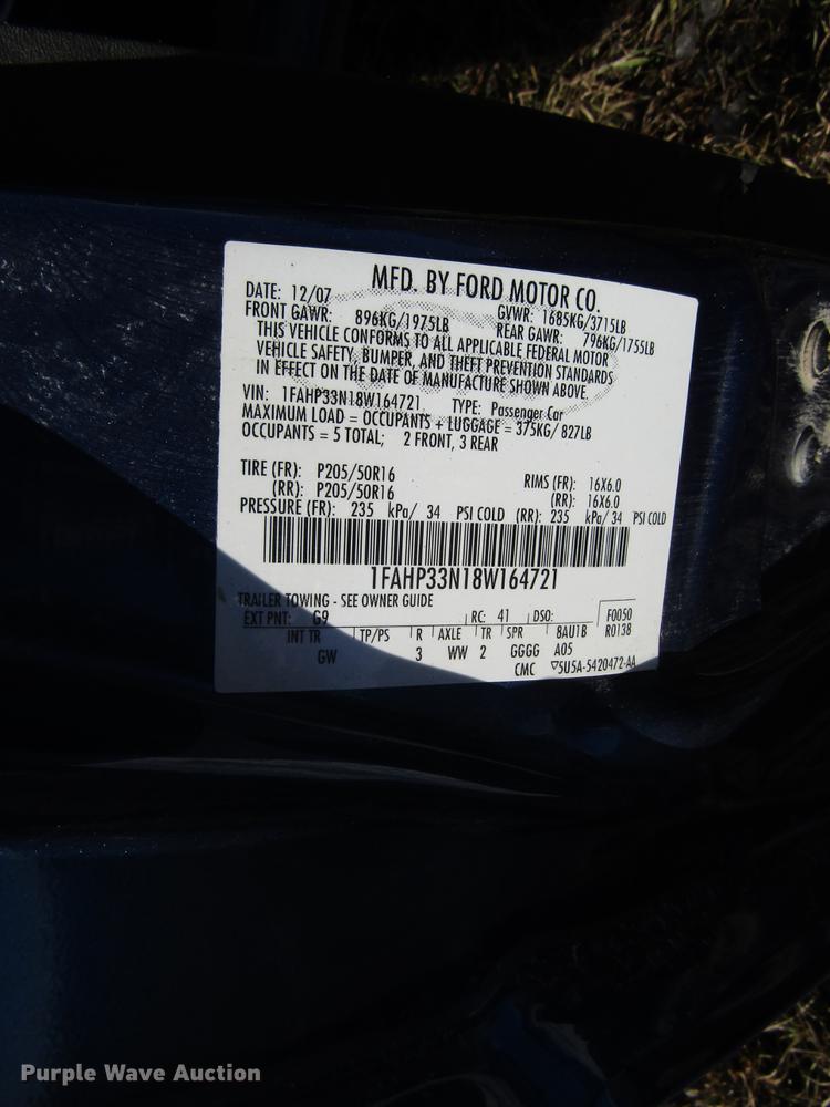 image for item EU9557 2008 Ford Focus SEL