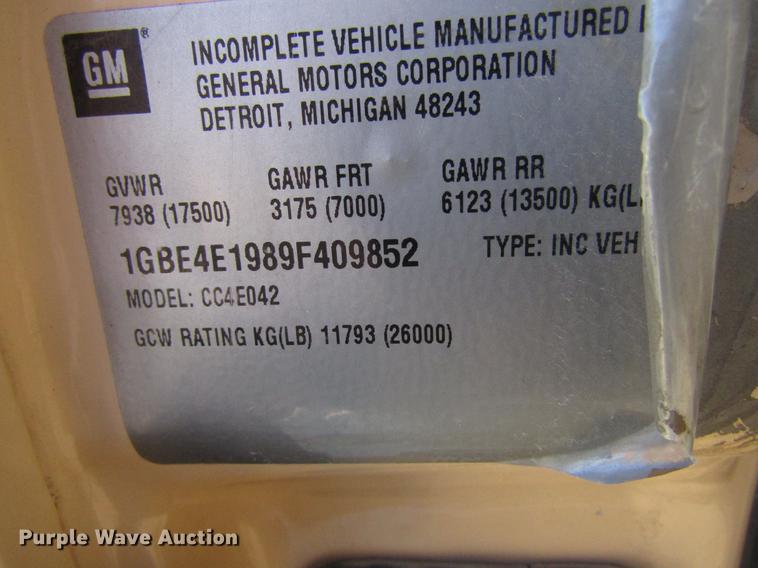 image for item EU9563 2009 Chevrolet C4500 Kodiak utility truck