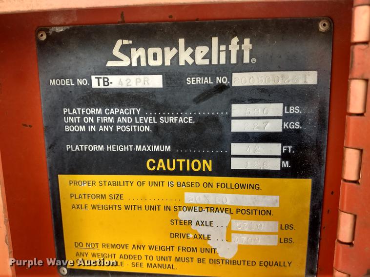 image for item FE9288 Snorkelift TB-42PR boom lift