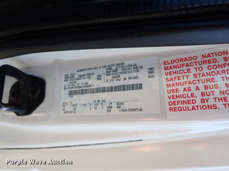 image for item FH9505 2012 Ford Econoline E450 Eldorado Aerotech 220 shuttle bus