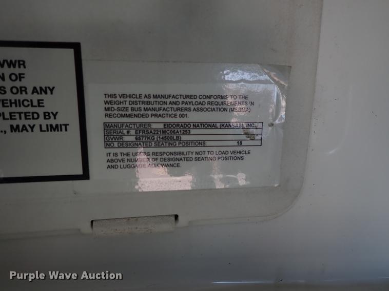 image for item FH9505 2012 Ford Econoline E450 Eldorado Aerotech 220 shuttle bus