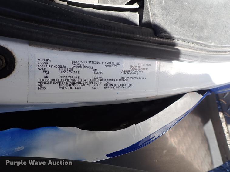 image for item FH9506 2014 Ford Econoline E450 Eldorado Aerotech 220 shuttle bus