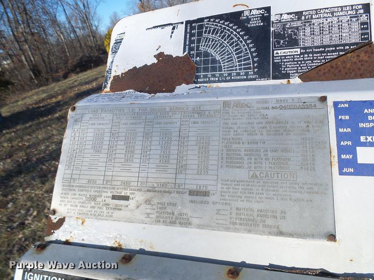 image for item DB2159 Altec D945 digger derrick bed