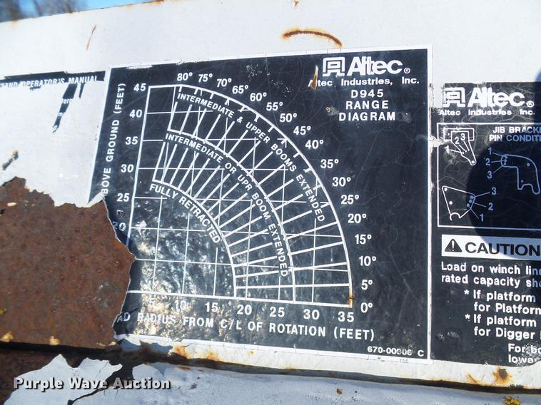 image for item DB2159 Altec D945 digger derrick bed