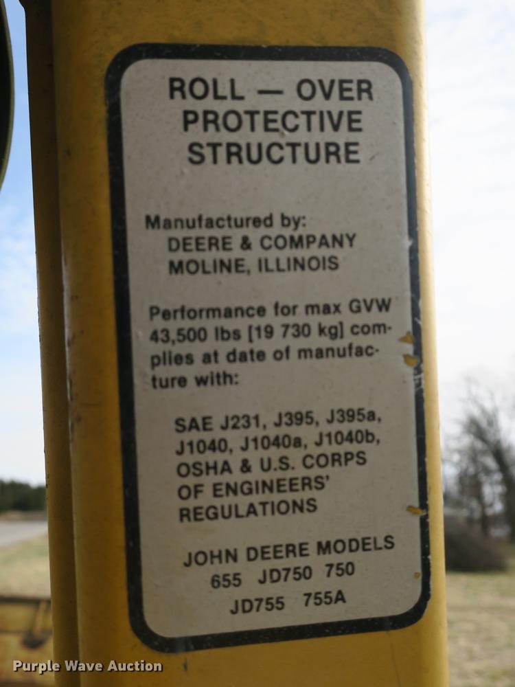 image for item DB8926 1984 John Deere 755A track loader