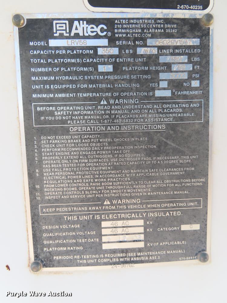 image for item DF1340 2003 International 4300 bucket truck