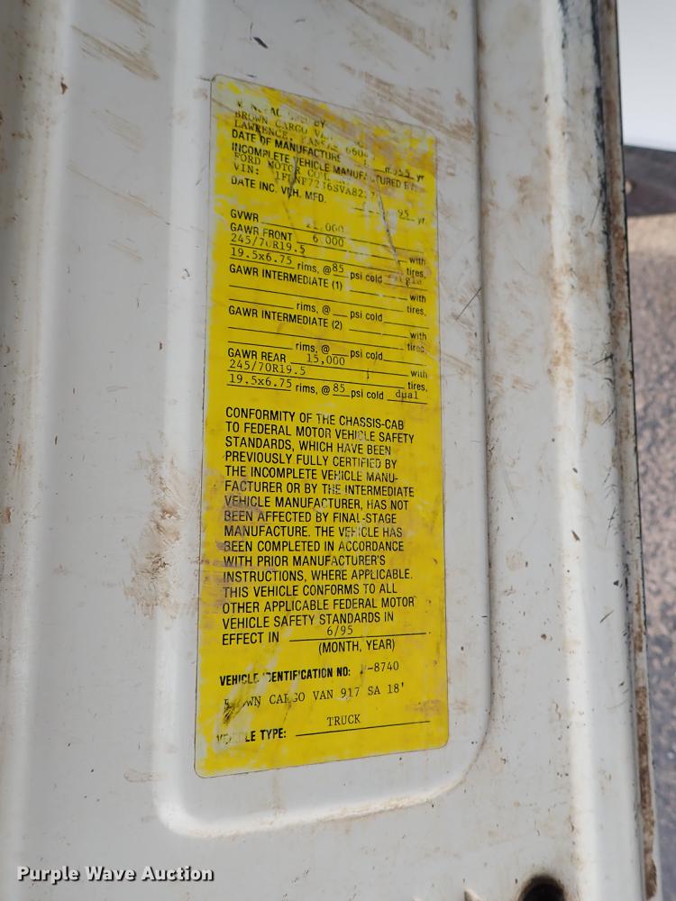 image for item DF8674 1995 Ford F700 dump truck