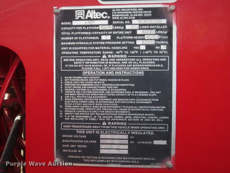 image for item DG3797 2007 Chevrolet C8500 bucket truck