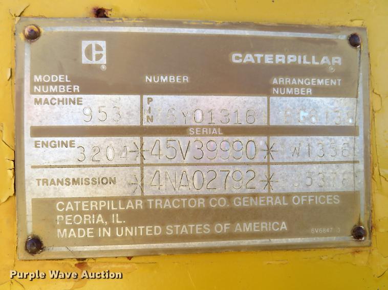 image for item DG3804 1984 Caterpillar 953 track loader