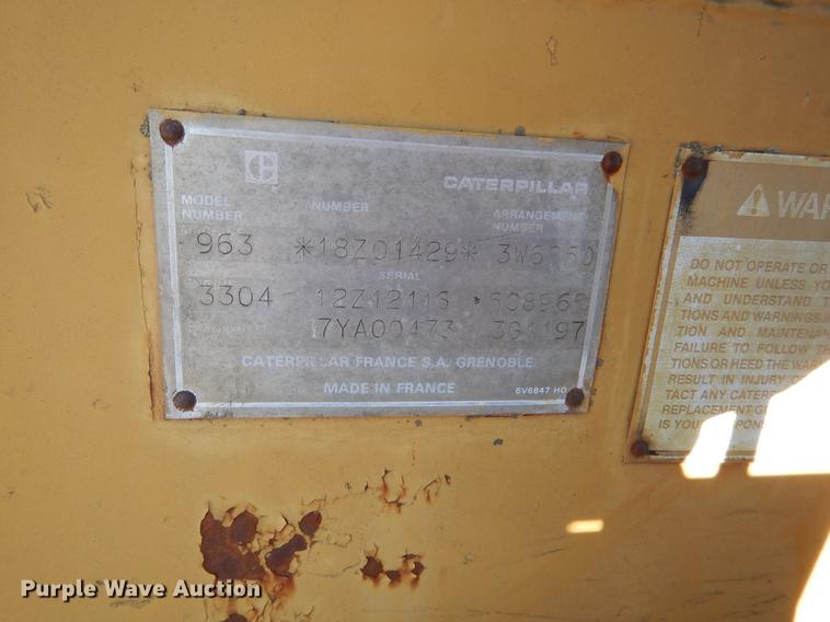 image for item DY9779 1985 Caterpillar 963 track loader