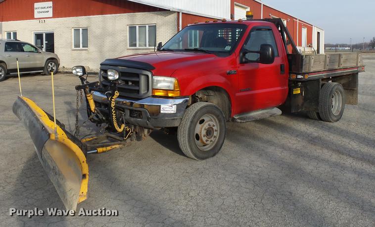 image for item DA3604 2001 Ford F450 Super Duty flat dump bed truck