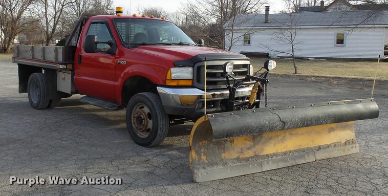 image for item DA3604 2001 Ford F450 Super Duty flat dump bed truck