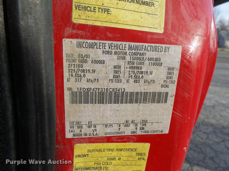 image for item DA3604 2001 Ford F450 Super Duty flat dump bed truck