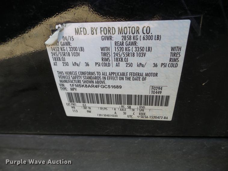 image for item DC4696 2015 Ford Explorer Police Interceptor SUV