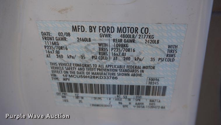 image for item DE3357 2008 Ford Escape Hybrid SUV