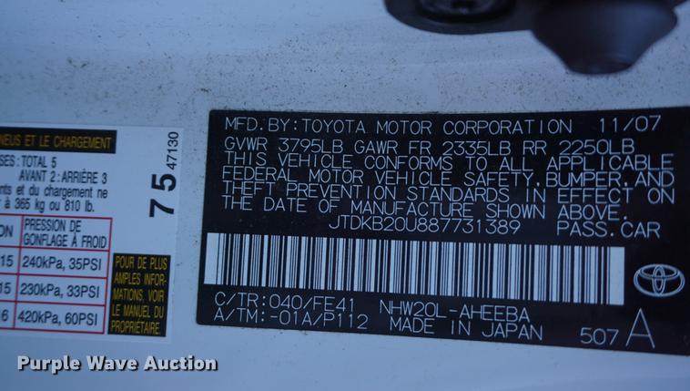 image for item DE3358 2008 Toyota Prius