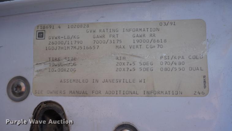 image for item DE3368 1991 GMC TopKick C5500 dump truck