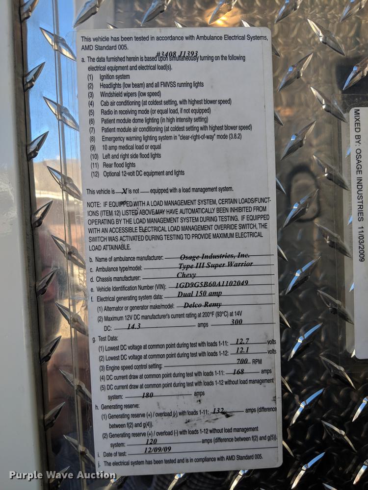 image for item DF1337 2010 GMC Savana G4500 ambulance