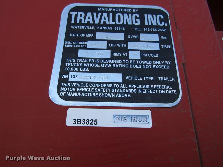 image for item EU9555 1987 Travalong livestock trailer