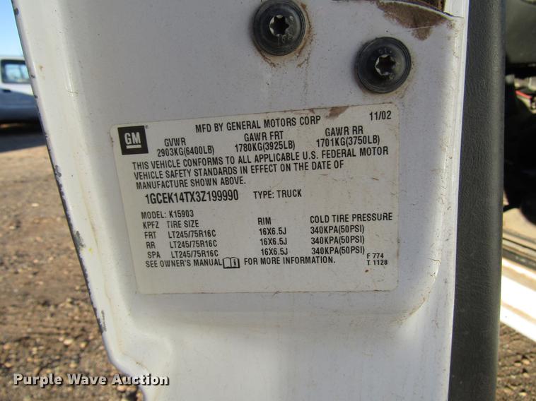 image for item DB6906 2003 Chevrolet Silverado 1500 pickup truck