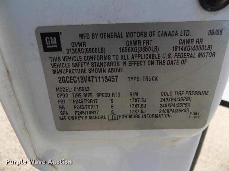 image for item DD3567 2007 Chevrolet Silverado 1500 Crew Cab pickup truck