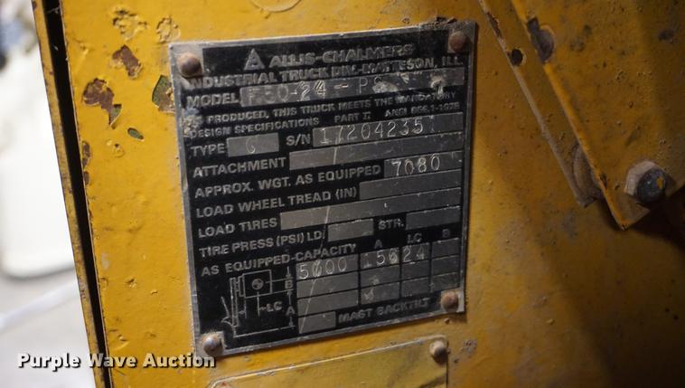 image for item DE3381 Allis Chalmers F50-24-PS forklift