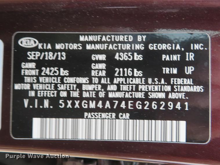 image for item DG3809 2014 Kia Optima