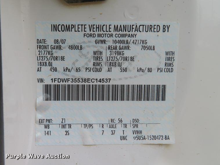 image for item DG3810 2008 Ford F350 Super Duty XL flatbed pickup truck