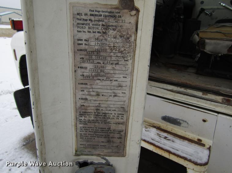 image for item EU9573 1989 Ford LN8000 refuse truck