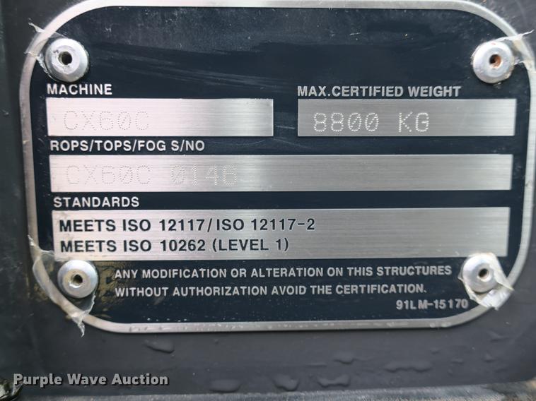 image for item DB8914 2017 Case CX60C mini excavator