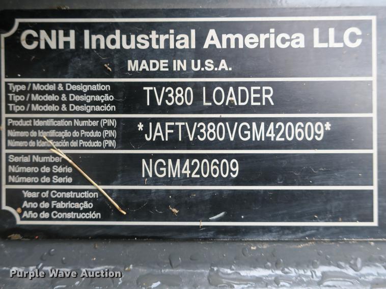 image for item DB8915 2016 Case TV380 skid steer