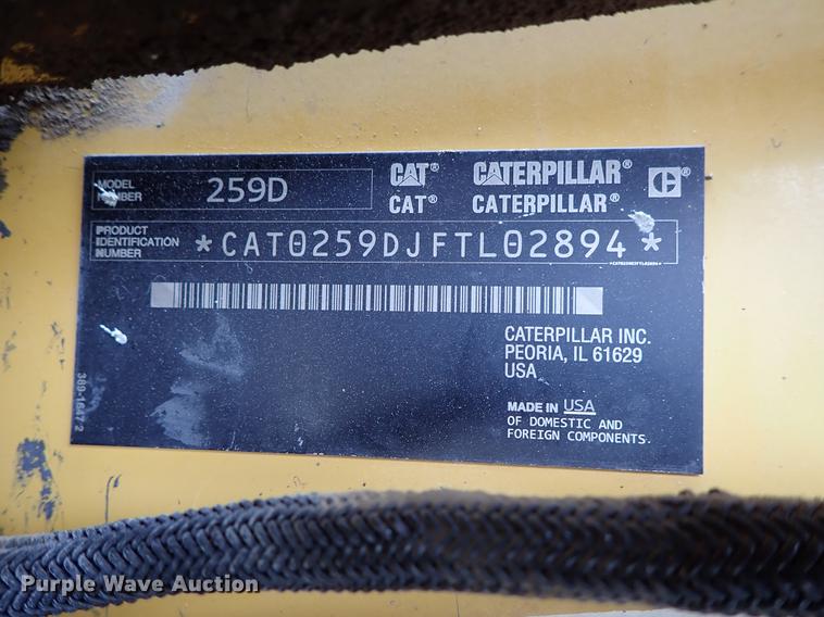 image for item DF8680 2015 Caterpillar 259D skid steer