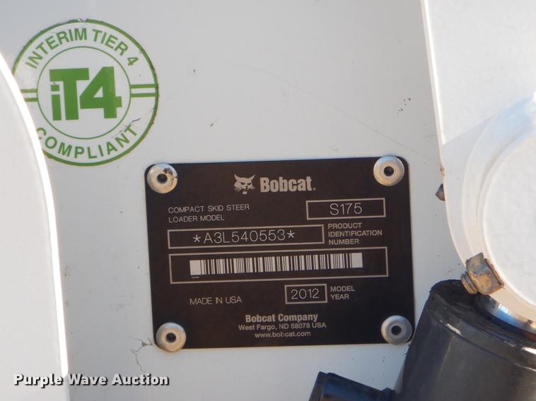image for item ER9416 2012 Bobcat S175 skid steer